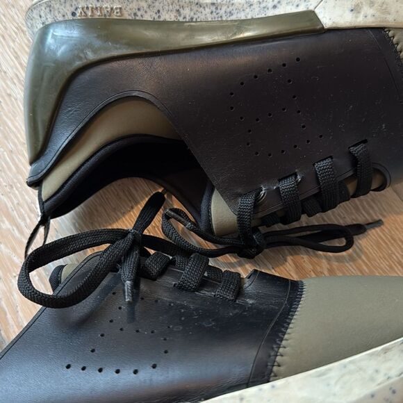 Bally Avro Neoprene Leather Sneakers Olive/Black Sz9 - Picture 6 of 12